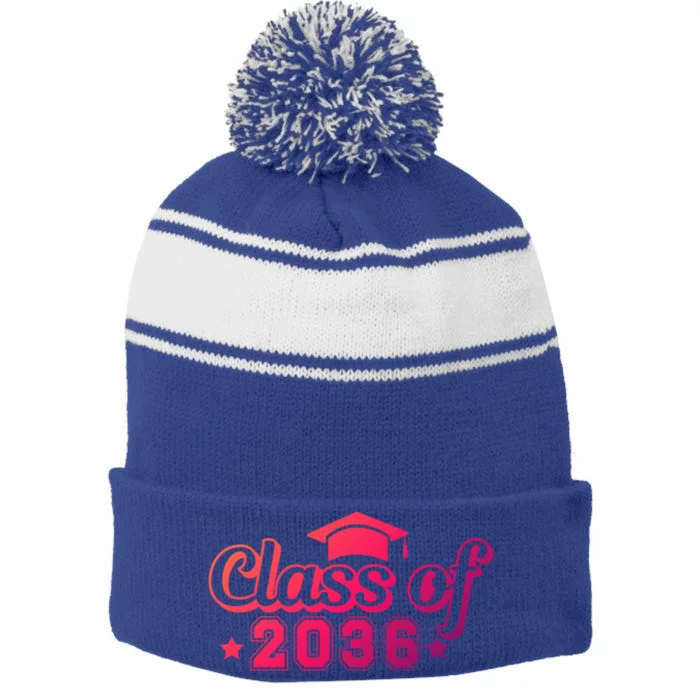 Class Of 2036 Grow With Me Gift First Day Of Kindergarten Gift Stripe Pom Pom Beanie