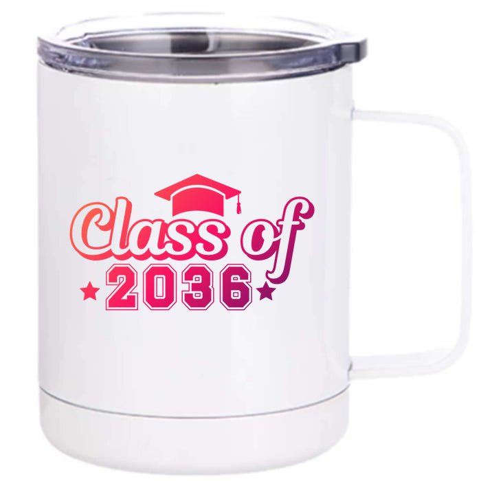 Class Of 2036 Grow With Me Gift First Day Of Kindergarten Gift Front & Back 12oz Stainless Steel Tumbler Cup