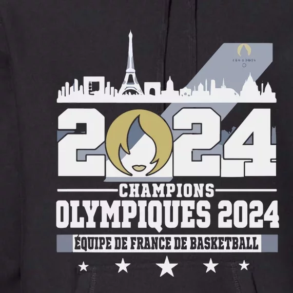 Champions Olympiques 2024 Equipe De France De Basketball Premium Hoodie