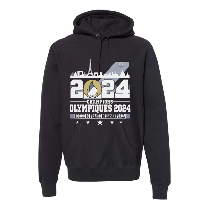 Champions Olympiques 2024 Equipe De France De Basketball Premium Hoodie