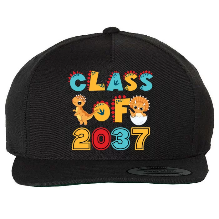 Class Of 2037 Grow With Me Kindergarten Graduation Wool Snapback Cap