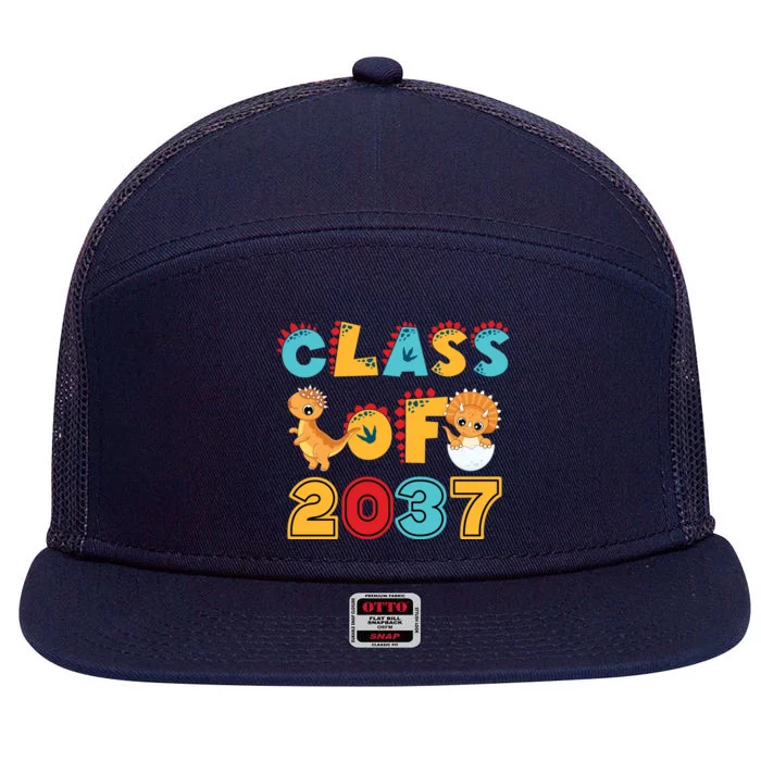 Class Of 2037 Grow With Me Kindergarten Graduation 7 Panel Mesh Trucker Snapback Hat