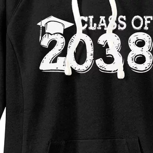 Class Of 2038 Grow With Me Handprints Space On Back Women's Fleece Hoodie