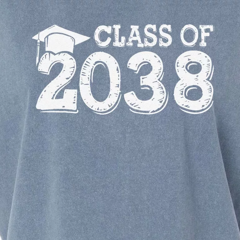 Class Of 2038 Grow With Me Handprints Space On Back Garment-Dyed Women's Muscle Tee