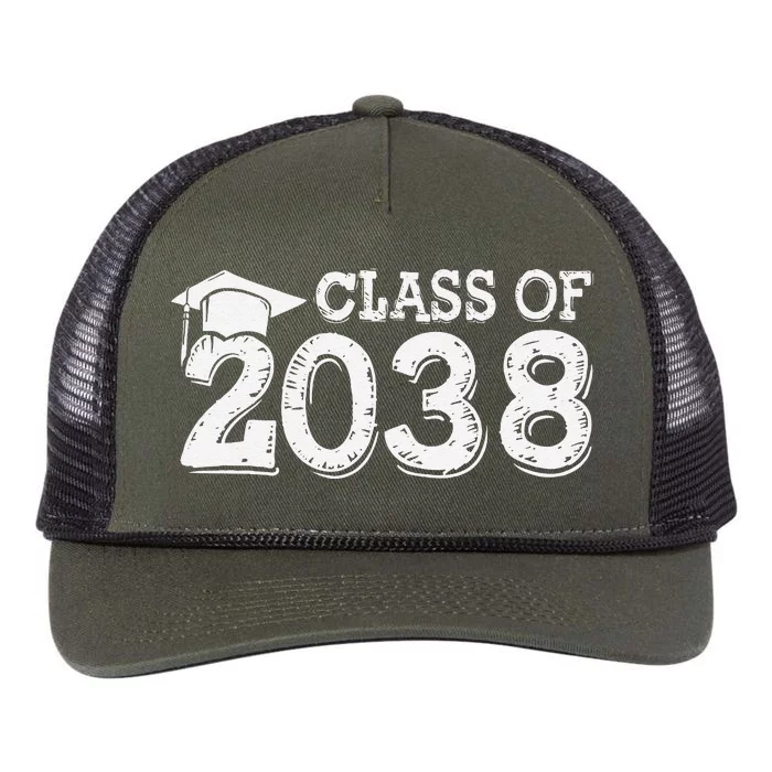 Class Of 2038 Grow With Me Handprints Space On Back Retro Rope Trucker Hat Cap