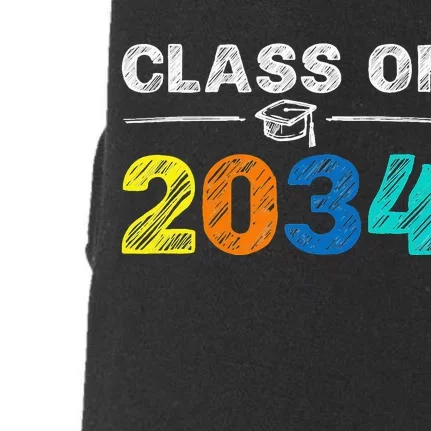 Class Of 2034 Grow With Me First Day Of School Graduation Doggie 3-End Fleece Hoodie