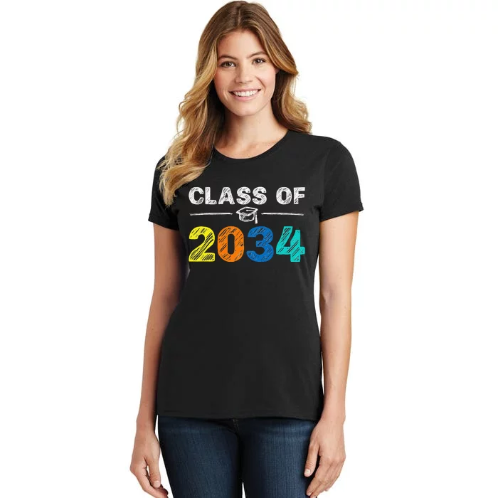 Class Of 2034 Grow With Me First Day Of School Graduation Women's T-Shirt