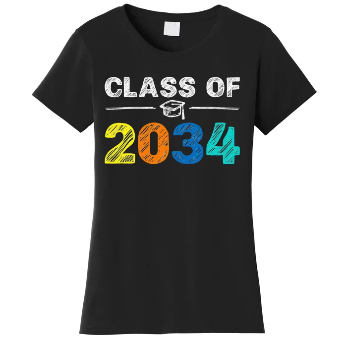 Class Of 2034 Grow With Me First Day Of School Graduation Women's T-Shirt