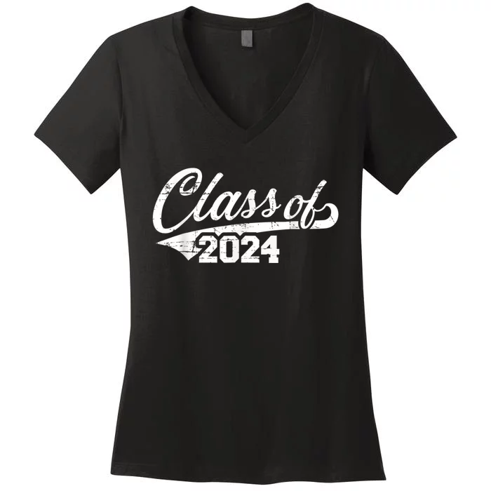 Class Of 2024 Happy 100th Day Of School Women's V-Neck T-Shirt