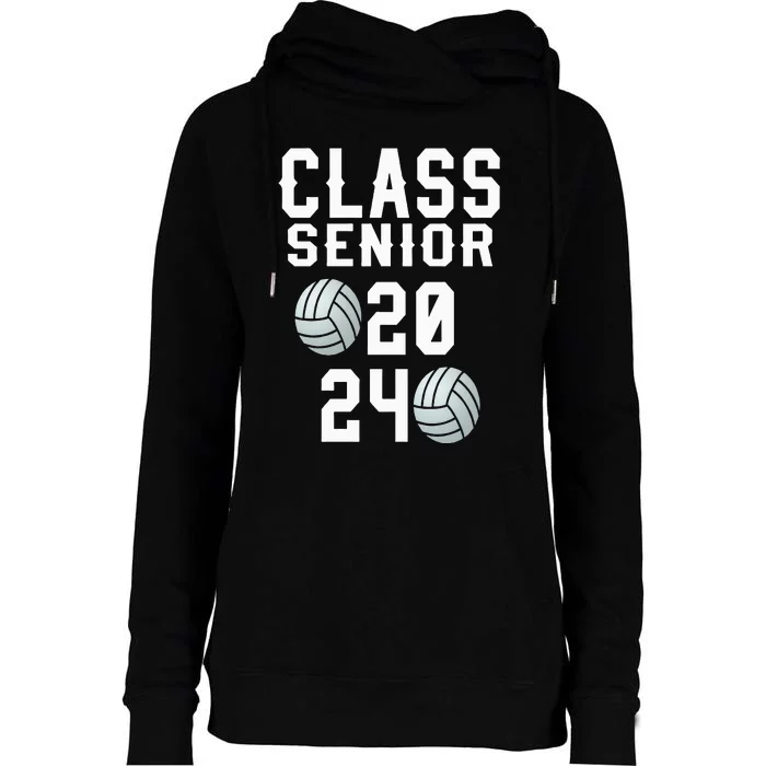 Class of 2024 senior volleyball Womens Funnel Neck Pullover Hood