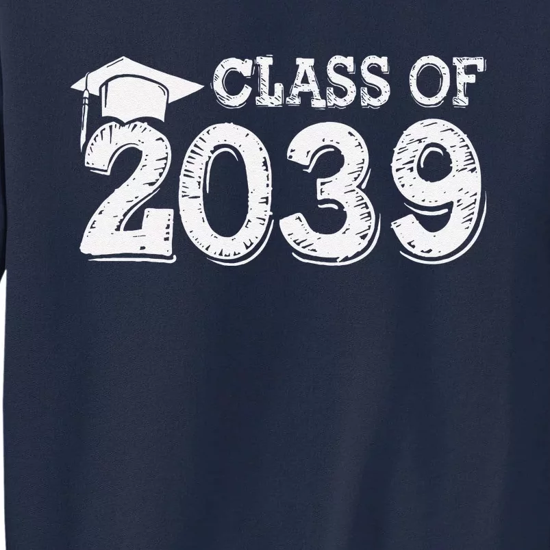 Class Of 2039 Grow With Me Handprints Space On Back Tall Sweatshirt