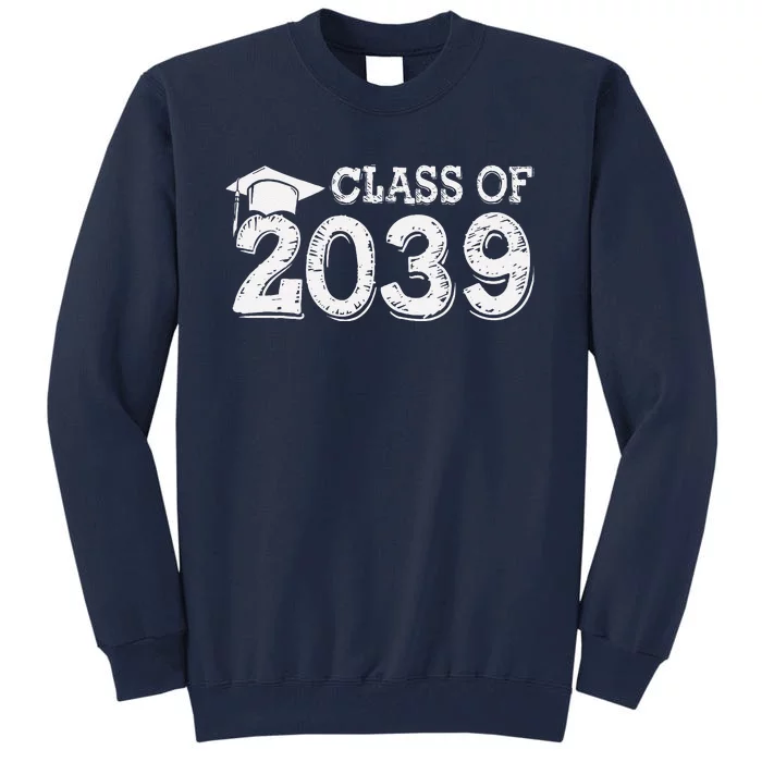 Class Of 2039 Grow With Me Handprints Space On Back Tall Sweatshirt