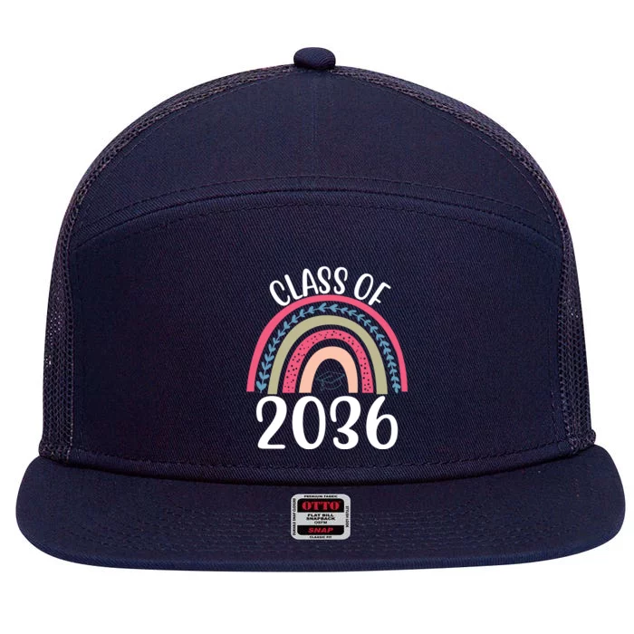 Class Of 2036 Rainbow Graduation 7 Panel Mesh Trucker Snapback Hat