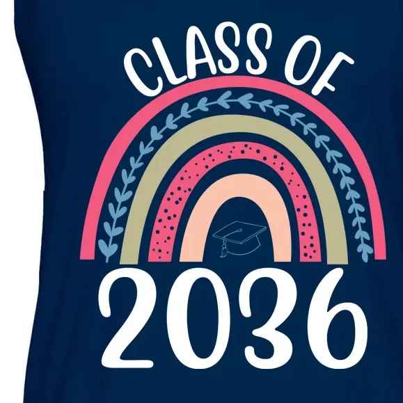 Class Of 2036 Rainbow Graduation Ladies Essential Flowy Tank