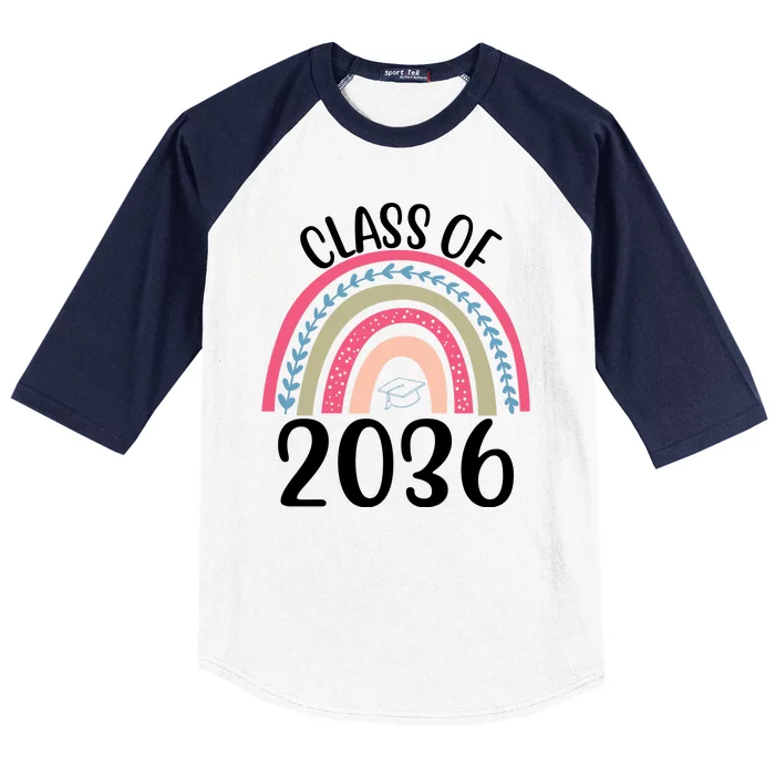 Class Of 2036 Rainbow Graduation Baseball Sleeve Shirt