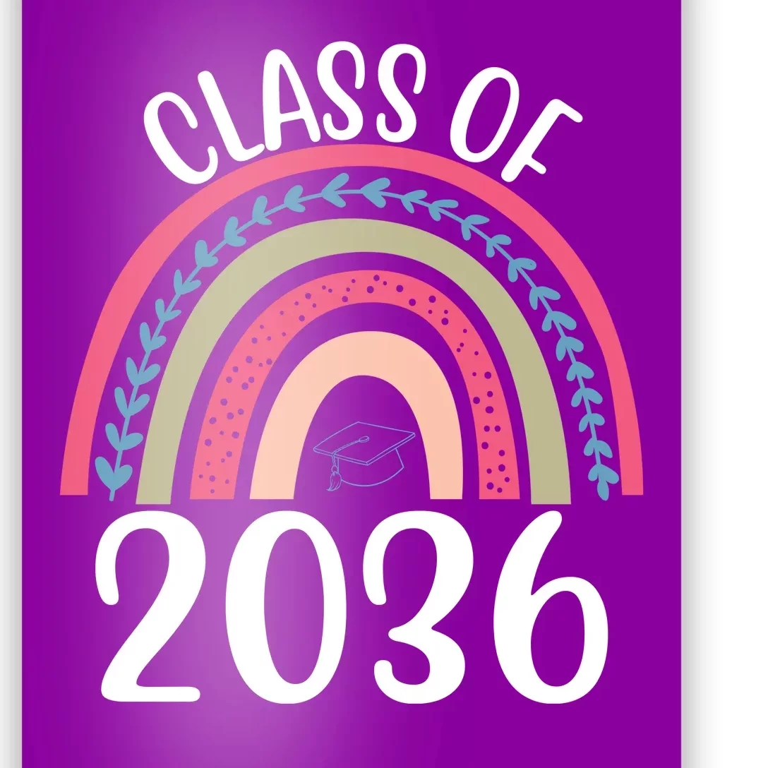 Class Of 2036 Rainbow Graduation Poster