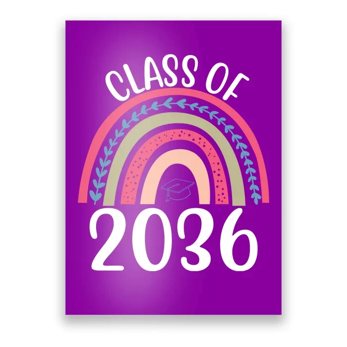 Class Of 2036 Rainbow Graduation Poster