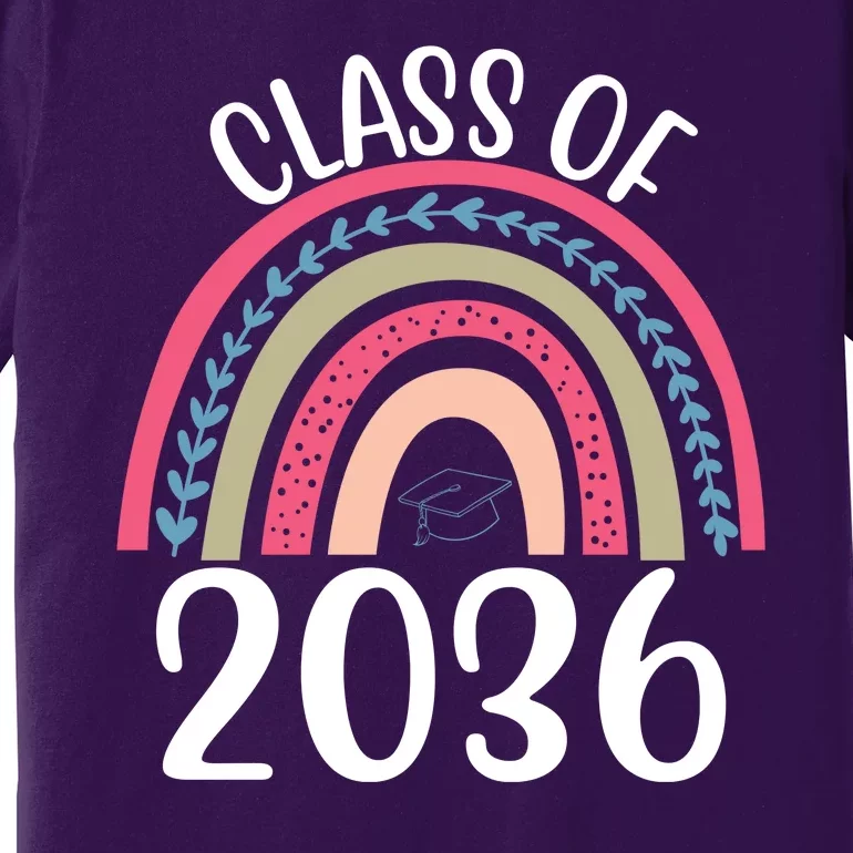 Class Of 2036 Rainbow Graduation Premium T-Shirt