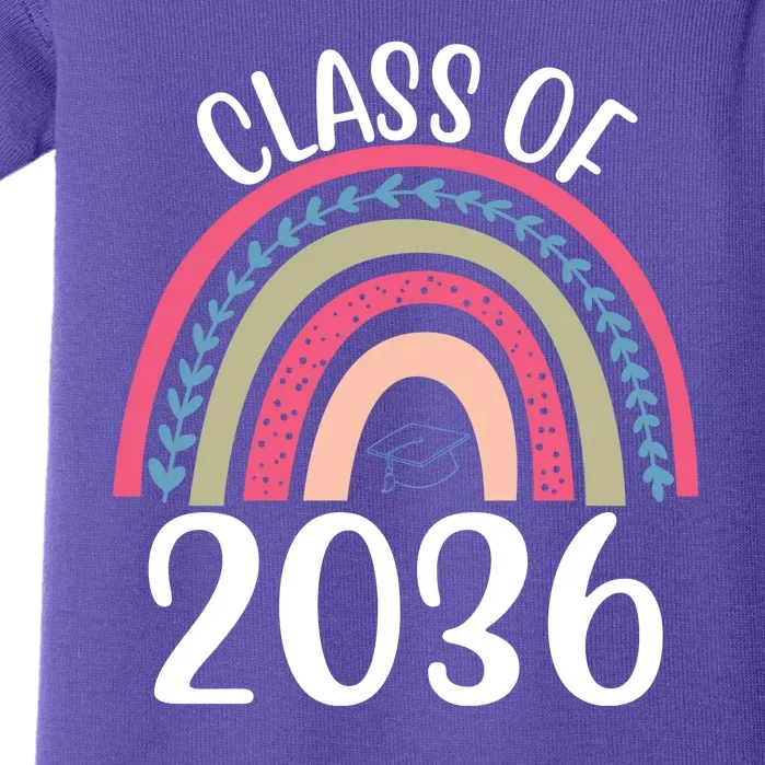 Class Of 2036 Rainbow Graduation Baby Bodysuit