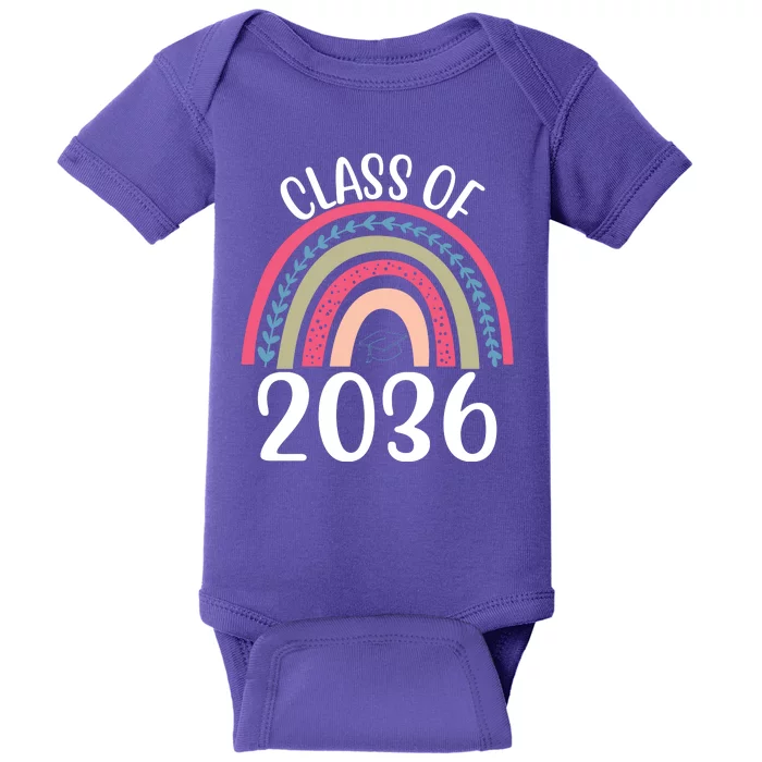 Class Of 2036 Rainbow Graduation Baby Bodysuit