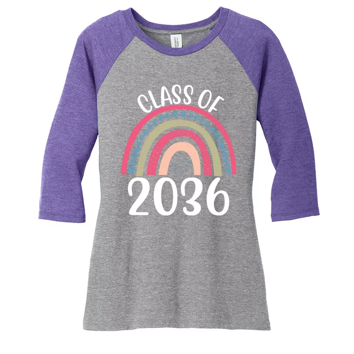 Class Of 2036 Rainbow Graduation Women's Tri-Blend 3/4-Sleeve Raglan Shirt