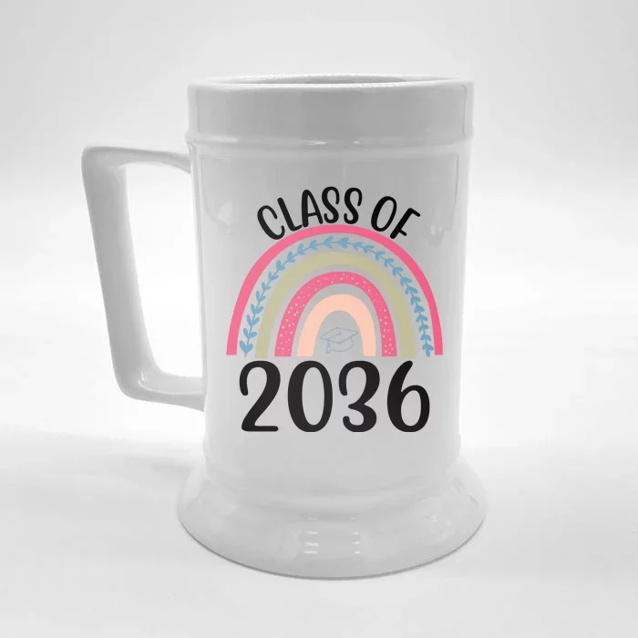 Class Of 2036 Rainbow Graduation Front & Back Beer Stein