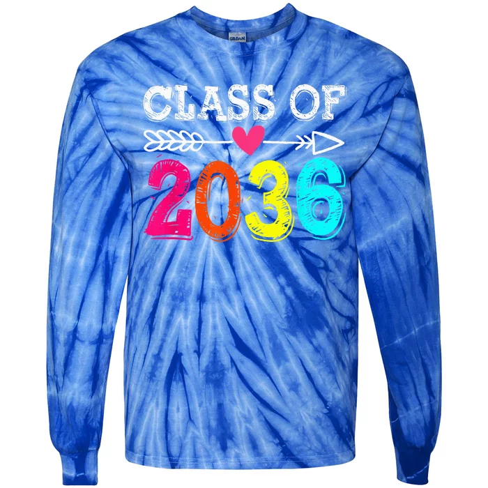 Class Of 2036 Grow With Me First Day Of School Graduation Tie-Dye Long Sleeve Shirt