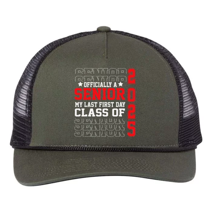 Class Of 2025 Senior Year My Last First Day Of School Retro Rope Trucker Hat Cap