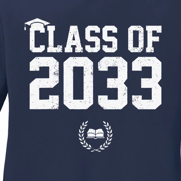 Class Of 2033 Grow With Me Graduation First Day Of School Love Ladies Long Sleeve Shirt