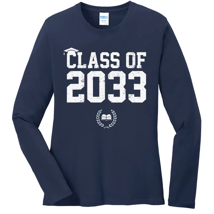 Class Of 2033 Grow With Me Graduation First Day Of School Love Ladies Long Sleeve Shirt