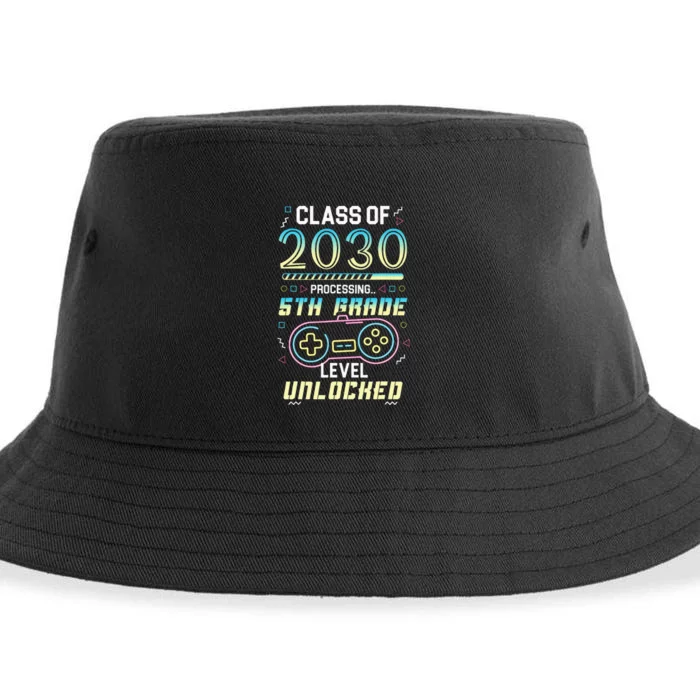 Class Of 2030 Gaming 5th Grade Level Unlocked Back To School Sustainable Bucket Hat