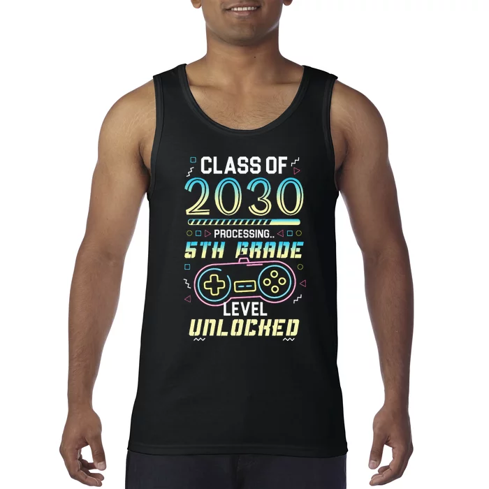 Class Of 2030 Gaming 5th Grade Level Unlocked Back To School Tank Top