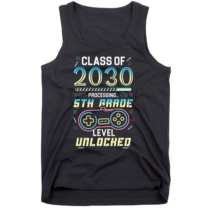 Class Of 2030 Gaming 5th Grade Level Unlocked Back To School Tank Top