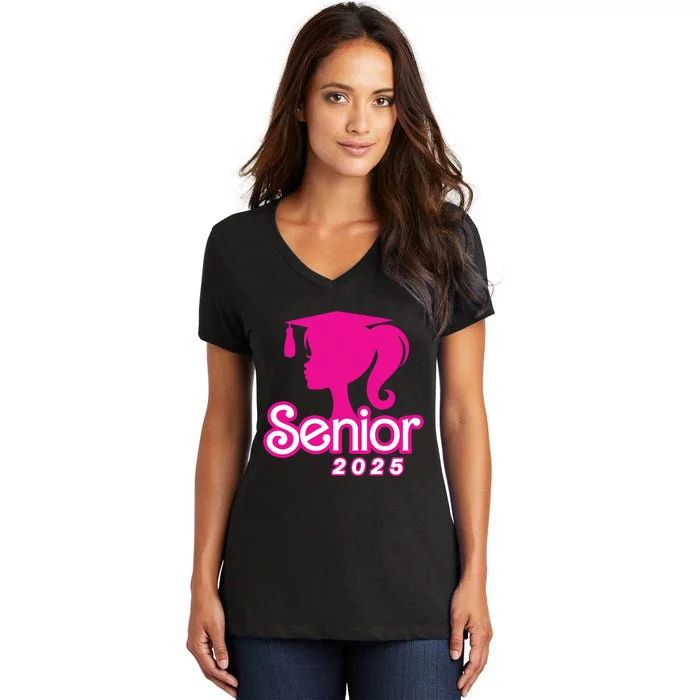 Class Of 2025 Senior Gifts Funny Seniors 2025 Girl Women Women's V-Neck T-Shirt