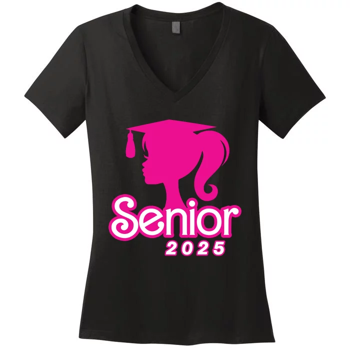 Class Of 2025 Senior Gifts Funny Seniors 2025 Girl Women Women's V-Neck T-Shirt