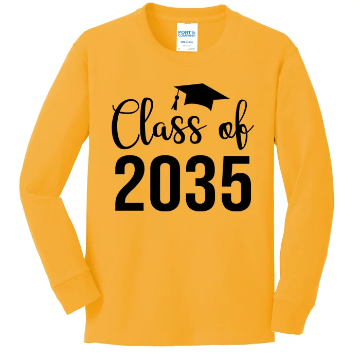 Class Of 2035 Graduation Kids Long Sleeve Shirt