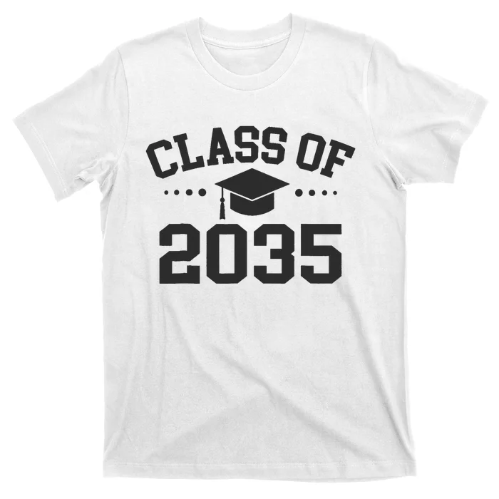 Class Of 2035 Grow With Me Space For Handprints On The Back T-Shirt