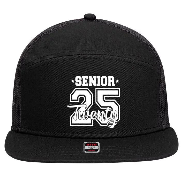 Class Of 2025 Senior 2025 Graduation Or First Day Of School 7 Panel Mesh Trucker Snapback Hat