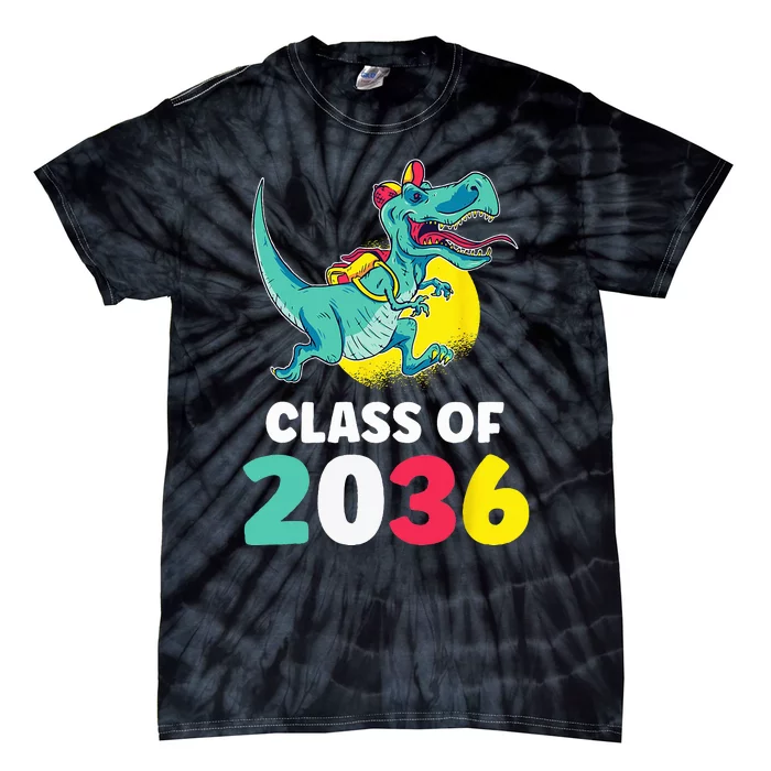 Class Of 2036 Back To School Kindergarten Trex Dinosaur Tie-Dye T-Shirt