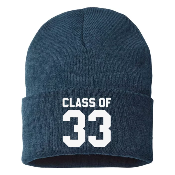 Class Of 2033 Kindergarten First Day Of School Sustainable Knit Beanie