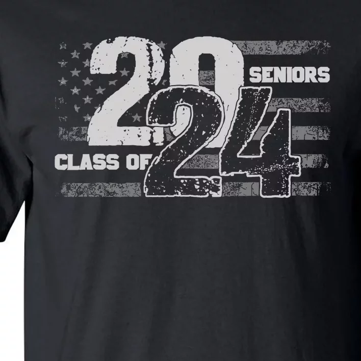 Class Of 2024 Distressed American Flag Seniors Tall T-Shirt