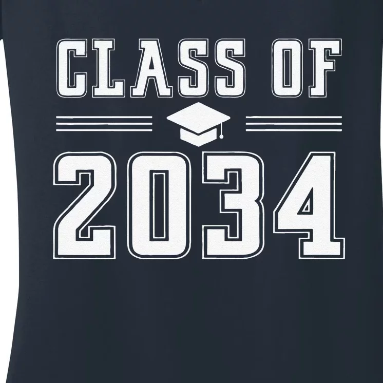 Class Of 2034 Grow With Me First Day Of School Women's V-Neck T-Shirt