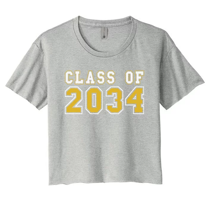 Class Of 2034 Graduation First Day Of Kindergarten PreK Women's Crop Top Tee