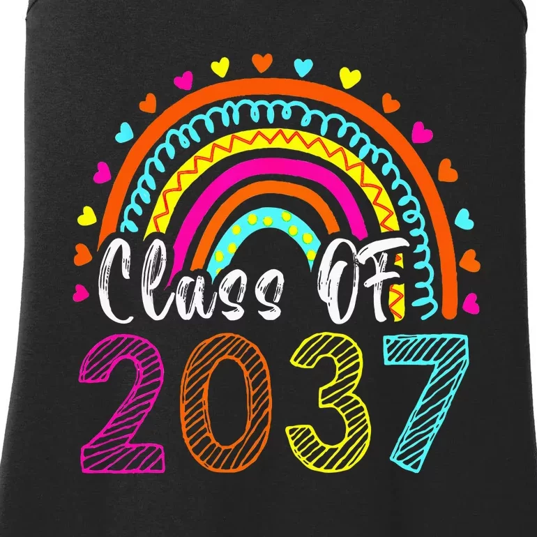 Class Of 2037 Kindergarten Prek Grow With Me Graduation Ladies Essential Tank