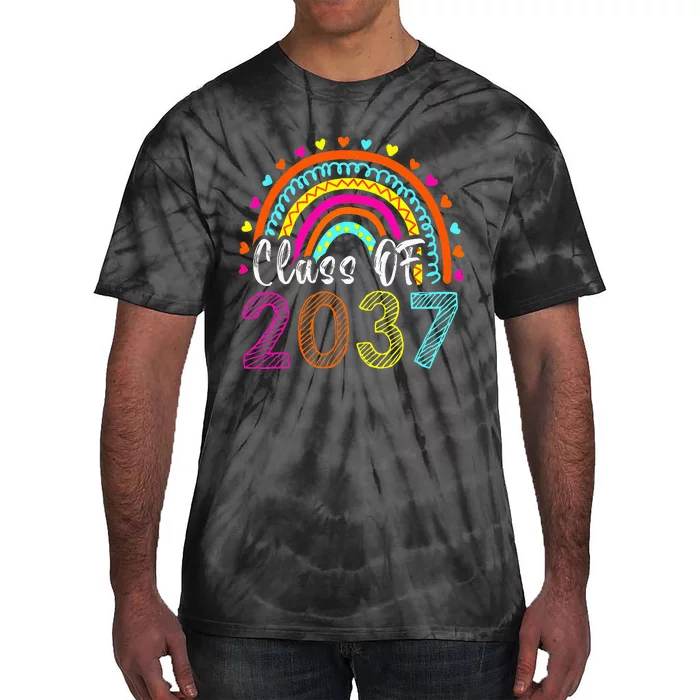 Class Of 2037 Kindergarten Prek Grow With Me Graduation Tie-Dye T-Shirt