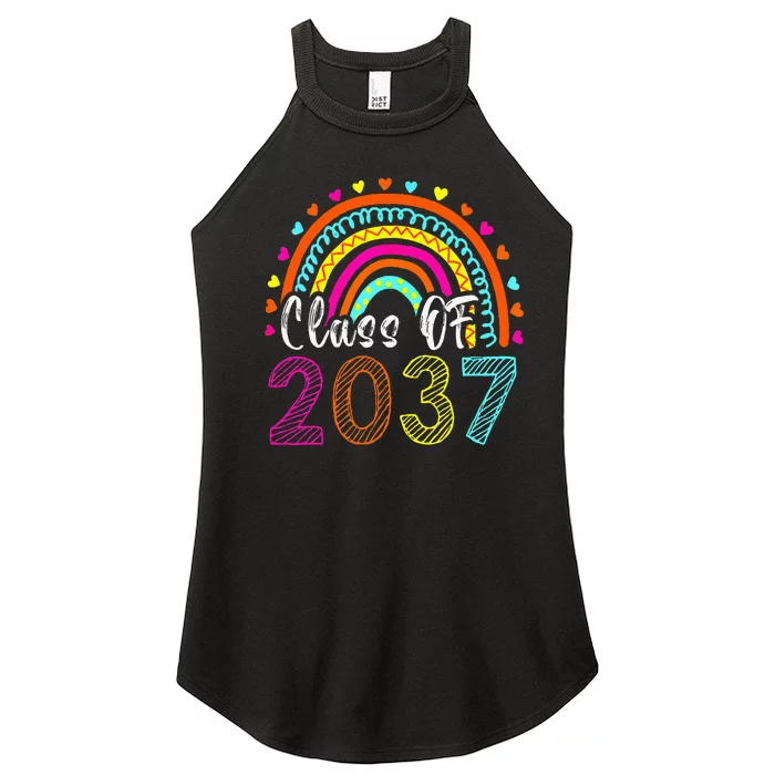 Class Of 2037 Kindergarten Prek Grow With Me Graduation Women’s Perfect Tri Rocker Tank