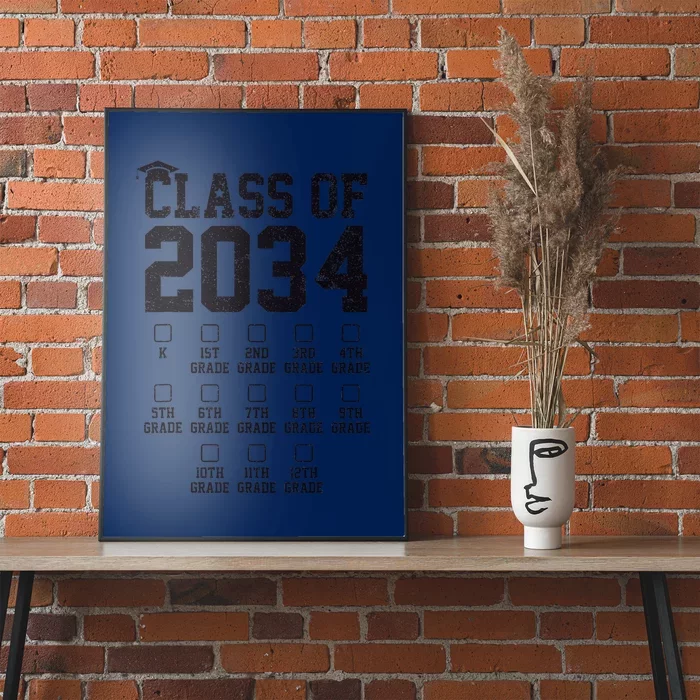 Class Of 2034 Grow With Me Check Marks First Day Of School Poster