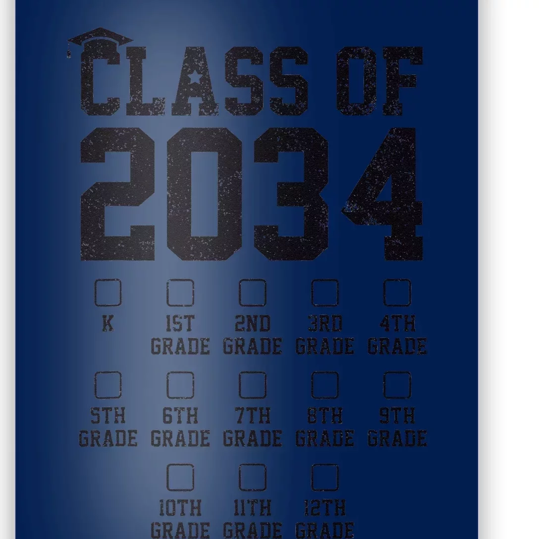 Class Of 2034 Grow With Me Check Marks First Day Of School Poster