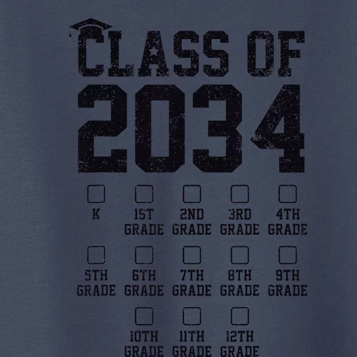 Class Of 2034 Grow With Me Check Marks First Day Of School Toddler T-Shirt