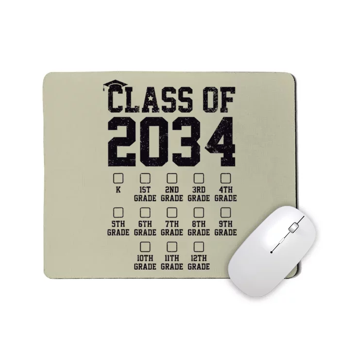 Class Of 2034 Grow With Me Check Marks First Day Of School Mousepad